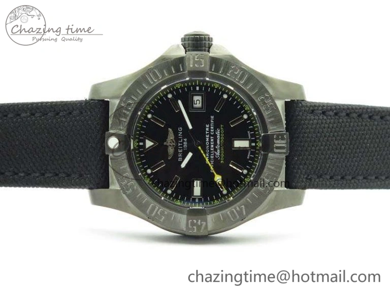 Efficient Avenger II Seawolf DLC Best Edition Black Stick Dial On Nylon Strap A2836 (Free Leather Strap) V 5699
