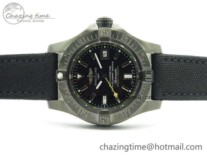 Efficient Avenger II Seawolf DLC Best Edition Black Stick Dial On Nylon Strap A2836 (Free Leather Strap) V 5699