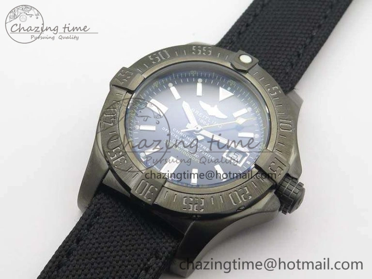 Efficient Avenger II Seawolf DLC Best Edition Black Stick Dial On Nylon Strap A2836 (Free Leather Strap) V 5699