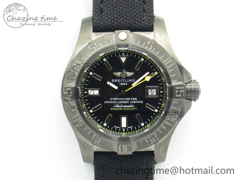 Efficient Avenger II Seawolf DLC Best Edition Black Stick Dial On Nylon Strap A2836 (Free Leather Strap) V 5699