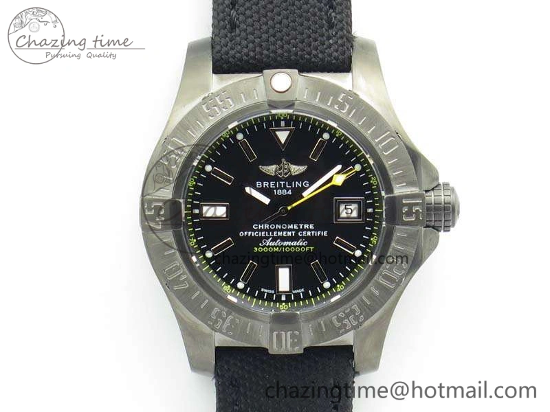 Efficient Avenger II Seawolf DLC Best Edition Black Stick Dial On Nylon Strap A2836 (Free Leather Strap) V 5699