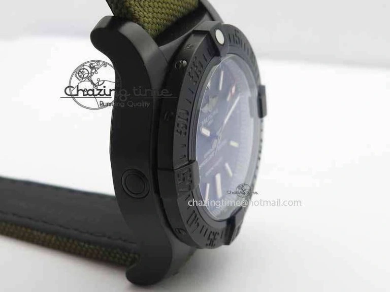 Lightweight Avenger II Seawolf PVD Black CF Dial On Green Nylon Strap A 5736