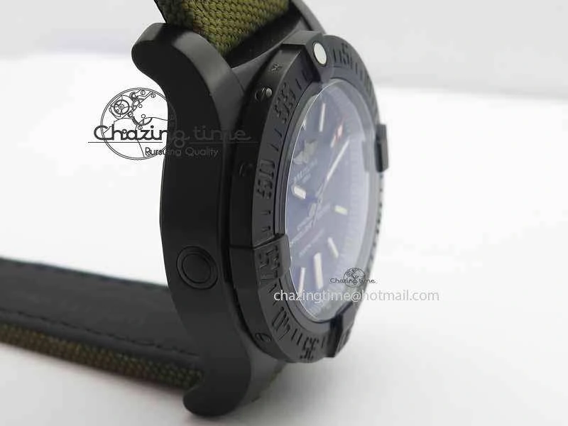 Lightweight Avenger II Seawolf PVD Black CF Dial On Green Nylon Strap A 5736