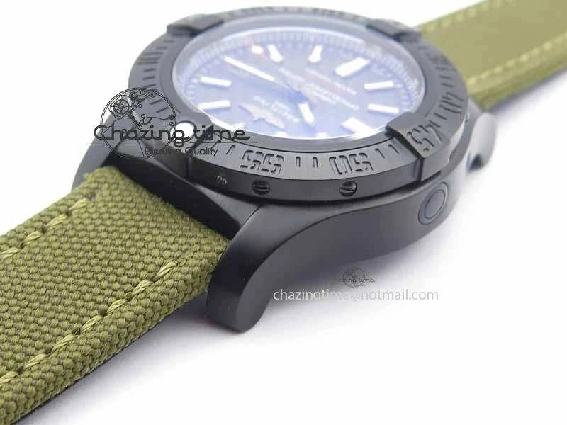 Lightweight Avenger II Seawolf PVD Black CF Dial On Green Nylon Strap A 5736