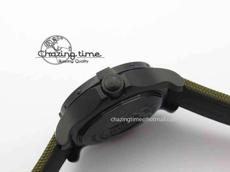 Lightweight Avenger II Seawolf PVD Black CF Dial On Green Nylon Strap A 5736
