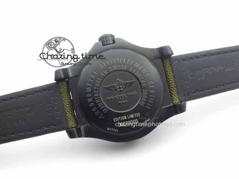 Lightweight Avenger II Seawolf PVD Black CF Dial On Green Nylon Strap A 5736