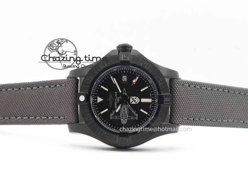 Sleek Avenger II Seawolf PVD Black Dial On Gray Nylon Strap A 5737