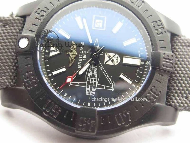 Sleek Avenger II Seawolf PVD Black Dial On Gray Nylon Strap A 5737