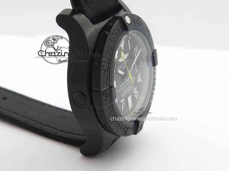 Contemporary Avenger II Seawolf PVD Black Dial Yellow Markers On Black Nylon Strap A 5738