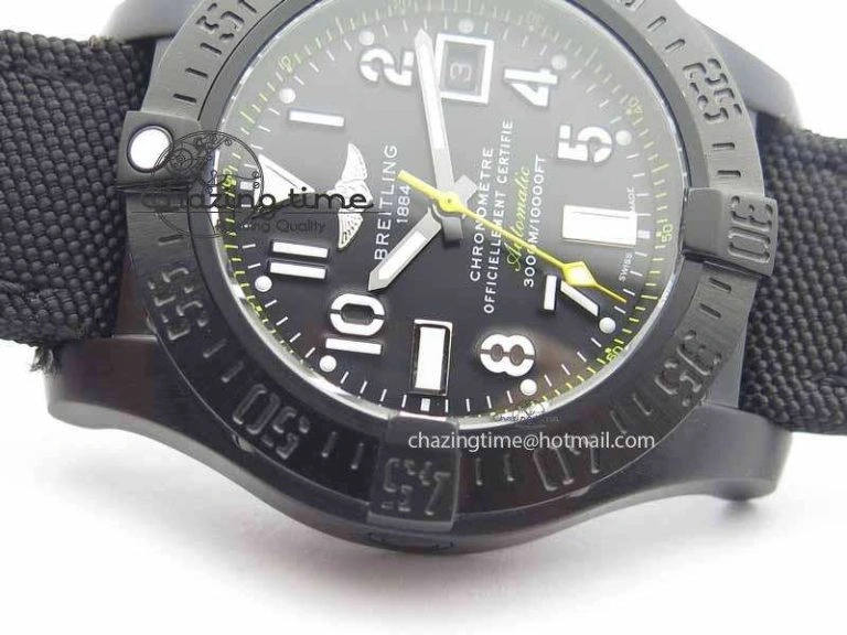 Contemporary Avenger II Seawolf PVD Black Dial Yellow Markers On Black Nylon Strap A 5738