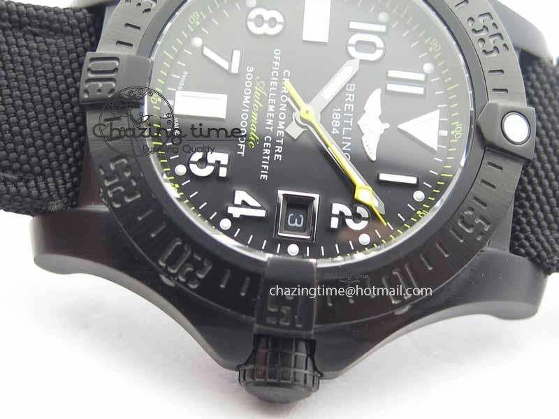 Contemporary Avenger II Seawolf PVD Black Dial Yellow Markers On Black Nylon Strap A 5738