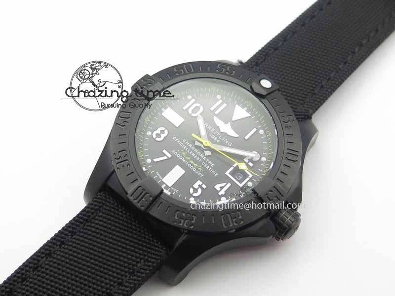 Contemporary Avenger II Seawolf PVD Black Dial Yellow Markers On Black Nylon Strap A 5738
