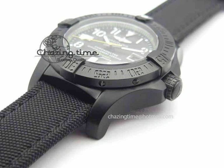Contemporary Avenger II Seawolf PVD Black Dial Yellow Markers On Black Nylon Strap A 5738