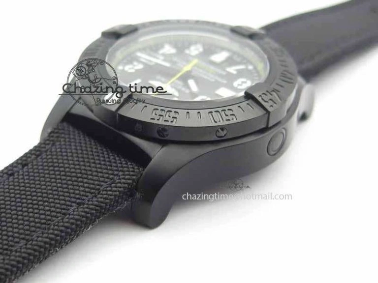Contemporary Avenger II Seawolf PVD Black Dial Yellow Markers On Black Nylon Strap A 5738