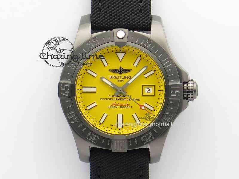ComfortFit Avenger II Seawolf PVD GF 1:1 Best Edition Yellow Dial On Black Nylon Strap A 5727