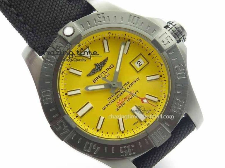 ComfortFit Avenger II Seawolf PVD GF 1:1 Best Edition Yellow Dial On Black Nylon Strap A 5727