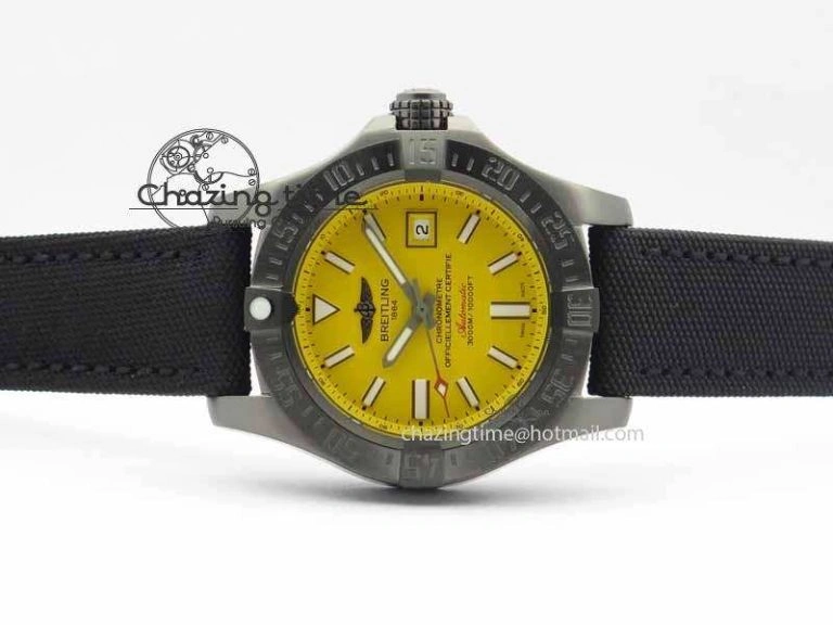 ComfortFit Avenger II Seawolf PVD GF 1:1 Best Edition Yellow Dial On Black Nylon Strap A 5727