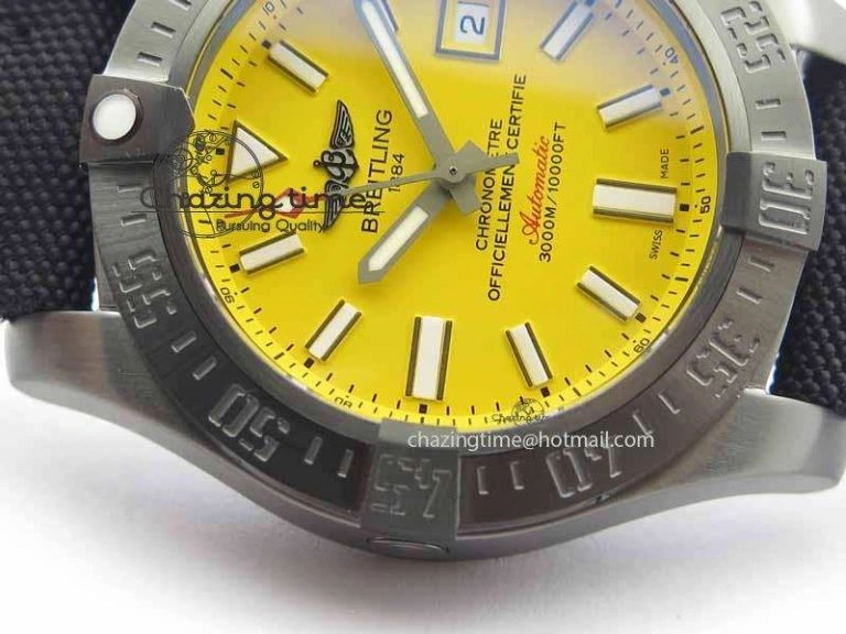 ComfortFit Avenger II Seawolf PVD GF 1:1 Best Edition Yellow Dial On Black Nylon Strap A 5727