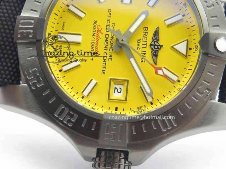 ComfortFit Avenger II Seawolf PVD GF 1:1 Best Edition Yellow Dial On Black Nylon Strap A 5727