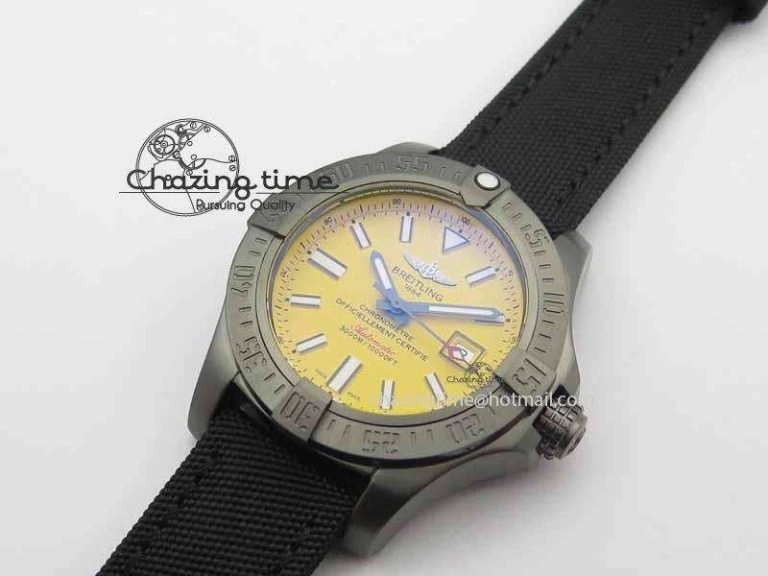 ComfortFit Avenger II Seawolf PVD GF 1:1 Best Edition Yellow Dial On Black Nylon Strap A 5727