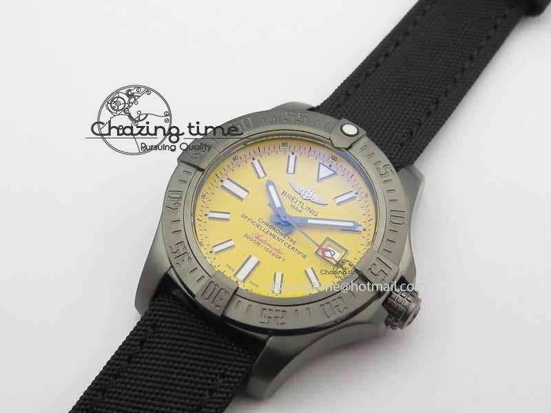 ComfortFit Avenger II Seawolf PVD GF 1:1 Best Edition Yellow Dial On Black Nylon Strap A 5727