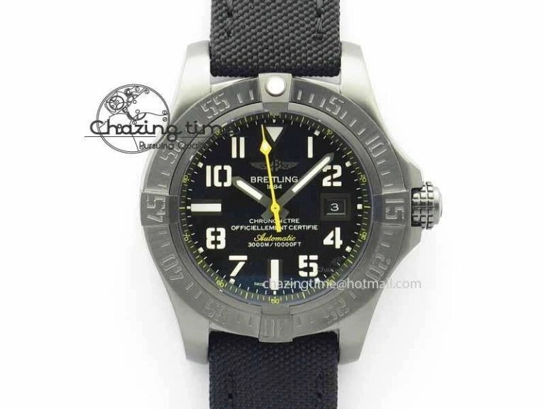 Original Avenger II Seawolf PVD HK Limited Edition GF 1:1 Best Edition Black Dial On Black Nylon Strap A 5726