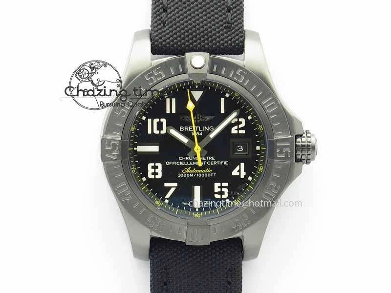 Original Avenger II Seawolf PVD HK Limited Edition GF 1:1 Best Edition Black Dial On Black Nylon Strap A 5726