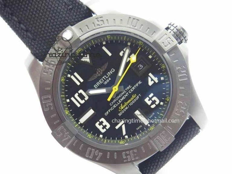 Original Avenger II Seawolf PVD HK Limited Edition GF 1:1 Best Edition Black Dial On Black Nylon Strap A 5726