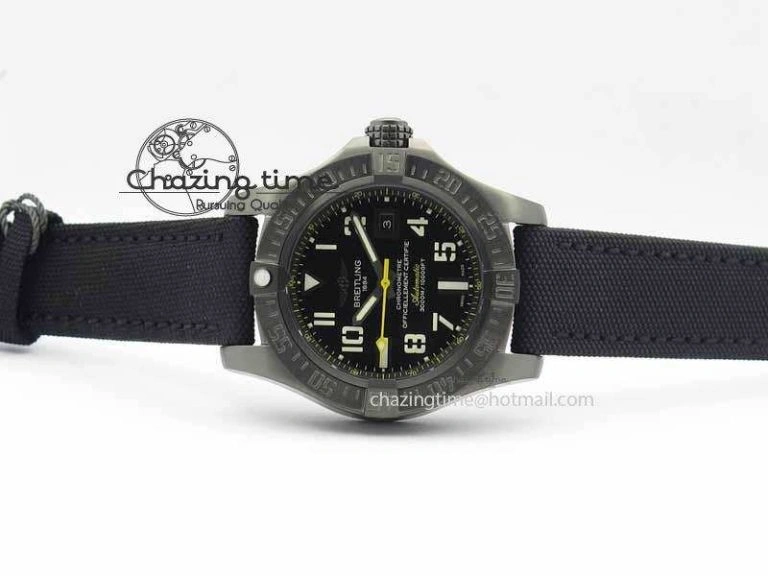 Original Avenger II Seawolf PVD HK Limited Edition GF 1:1 Best Edition Black Dial On Black Nylon Strap A 5726