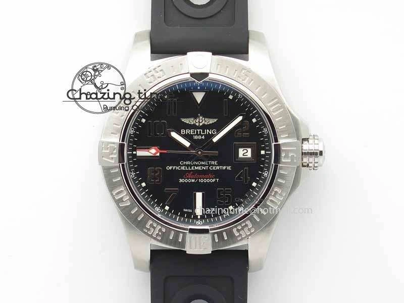 TechFriendly Avenger II Seawolf SS GF 1:1 Best Edition Black Dial On Black Rubber Strap A 5721