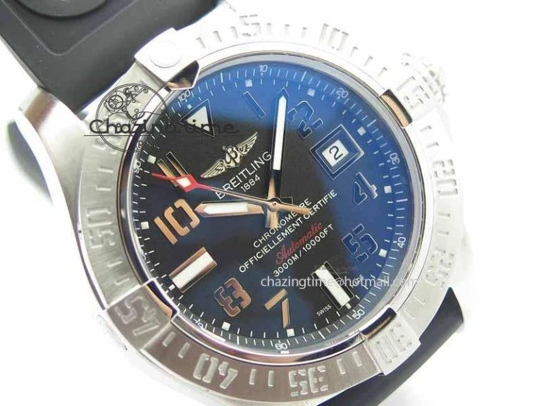 TechFriendly Avenger II Seawolf SS GF 1:1 Best Edition Black Dial On Black Rubber Strap A 5721