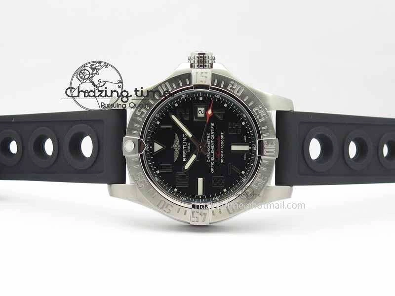 TechFriendly Avenger II Seawolf SS GF 1:1 Best Edition Black Dial On Black Rubber Strap A 5721