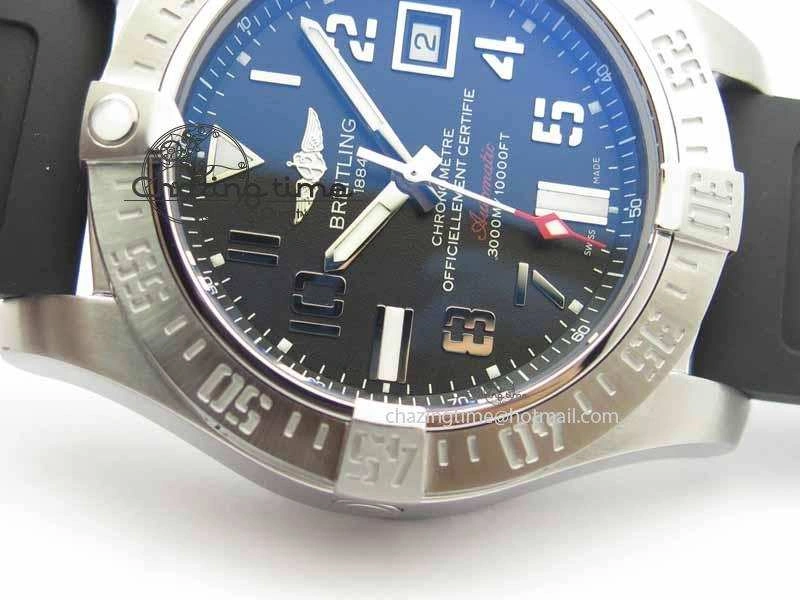 TechFriendly Avenger II Seawolf SS GF 1:1 Best Edition Black Dial On Black Rubber Strap A 5721