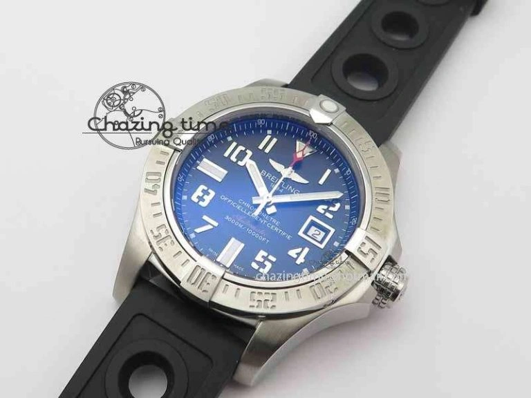 TechFriendly Avenger II Seawolf SS GF 1:1 Best Edition Black Dial On Black Rubber Strap A 5721