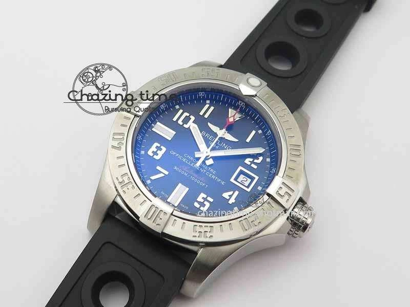 TechFriendly Avenger II Seawolf SS GF 1:1 Best Edition Black Dial On Black Rubber Strap A 5721