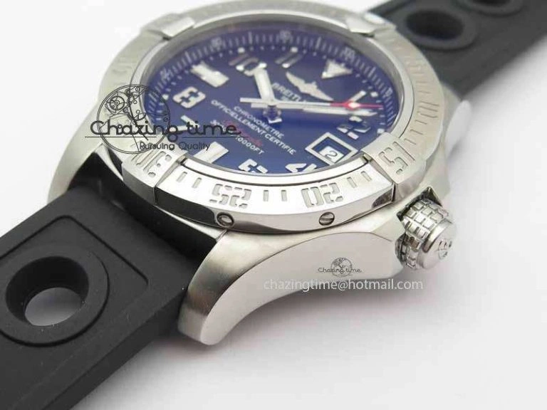 TechFriendly Avenger II Seawolf SS GF 1:1 Best Edition Black Dial On Black Rubber Strap A 5721