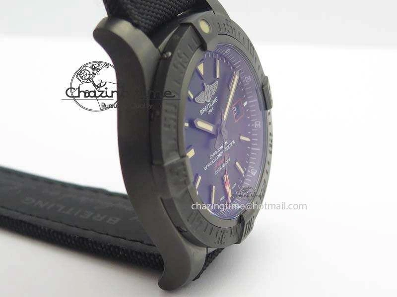 Casual Avenger Seawolf DLC GF 1:1 Best Edition Black Dial On Black Nylon Strap A 5743