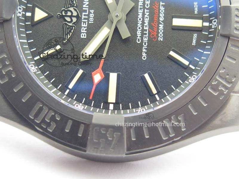 Casual Avenger Seawolf DLC GF 1:1 Best Edition Black Dial On Black Nylon Strap A 5743