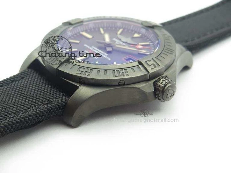 Casual Avenger Seawolf DLC GF 1:1 Best Edition Black Dial On Black Nylon Strap A 5743