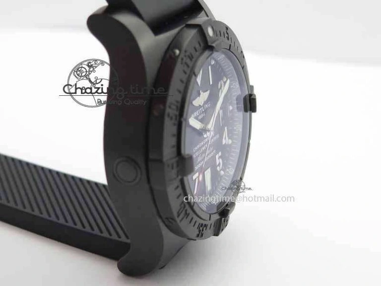 Durable Avenger Seawolf DLC HF 1:1 Best Edition Black Dial On Black Rubber Strap A25J 5742