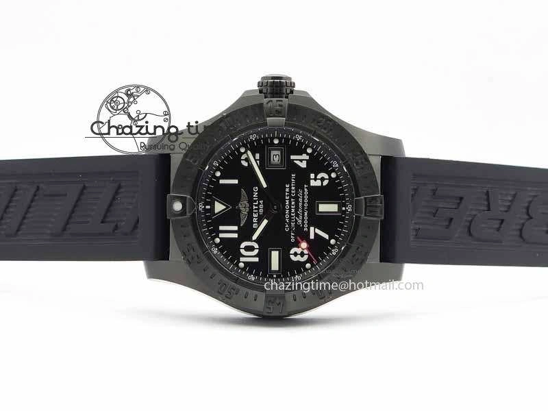 Durable Avenger Seawolf DLC HF 1:1 Best Edition Black Dial On Black Rubber Strap A25J 5742