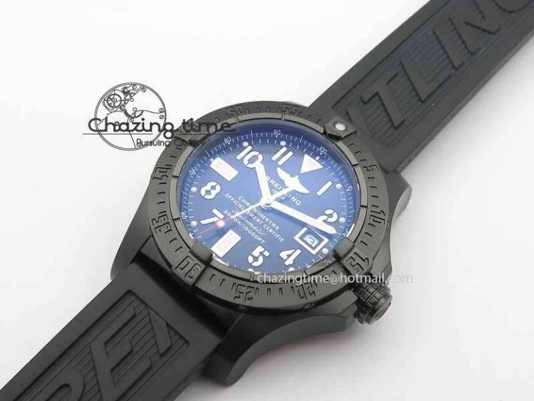 Durable Avenger Seawolf DLC HF 1:1 Best Edition Black Dial On Black Rubber Strap A25J 5742