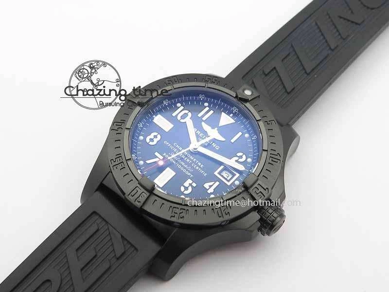 Durable Avenger Seawolf DLC HF 1:1 Best Edition Black Dial On Black Rubber Strap A25J 5742