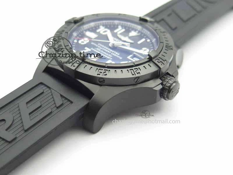 Durable Avenger Seawolf DLC HF 1:1 Best Edition Black Dial On Black Rubber Strap A25J 5742