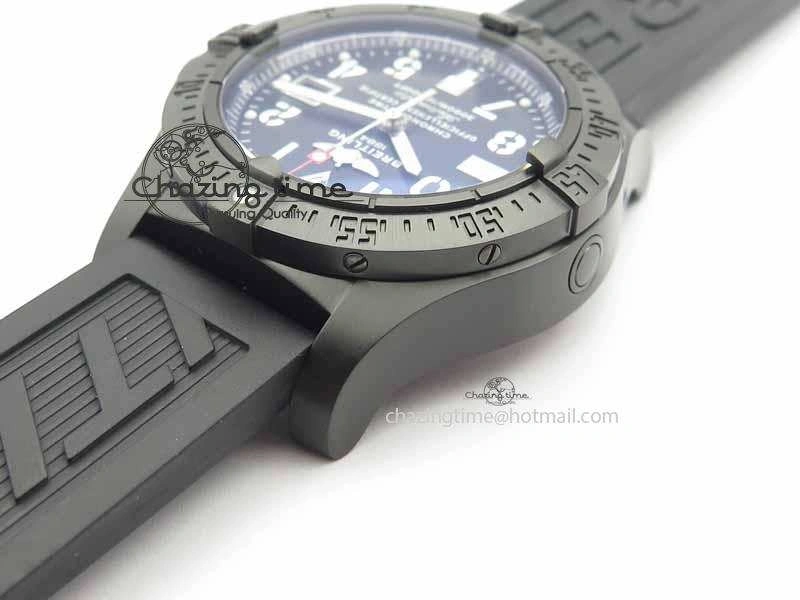 Durable Avenger Seawolf DLC HF 1:1 Best Edition Black Dial On Black Rubber Strap A25J 5742