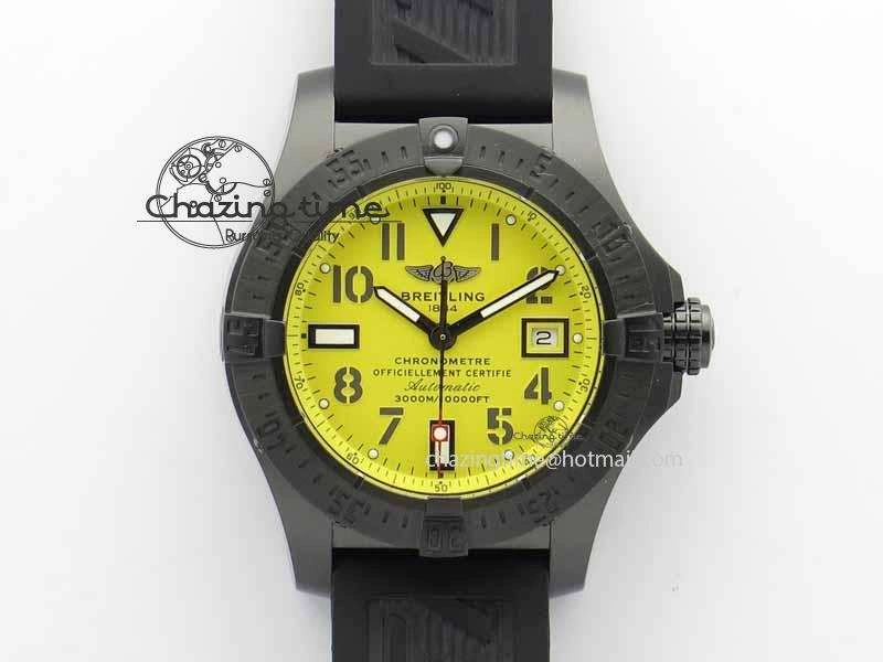 FashionForward Avenger Seawolf DLC HF 1:1 Best Edition Yellow Dial On Black Rubber Strap A25J 5744