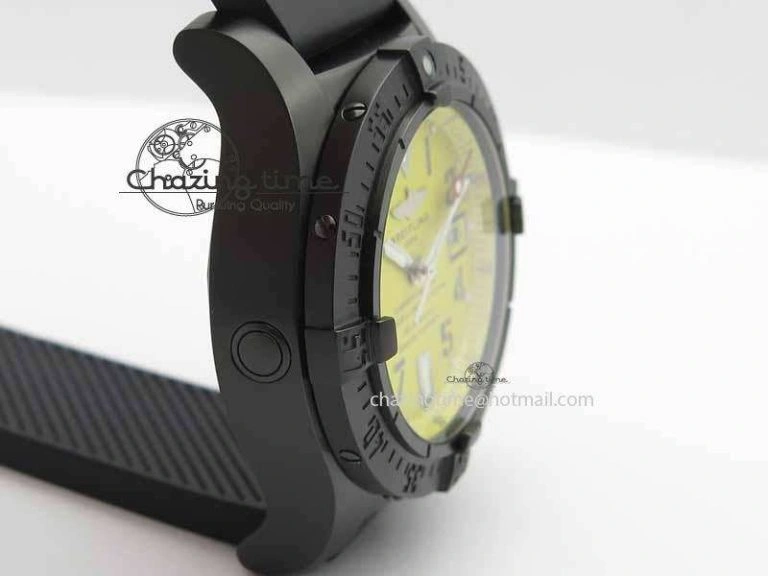 FashionForward Avenger Seawolf DLC HF 1:1 Best Edition Yellow Dial On Black Rubber Strap A25J 5744