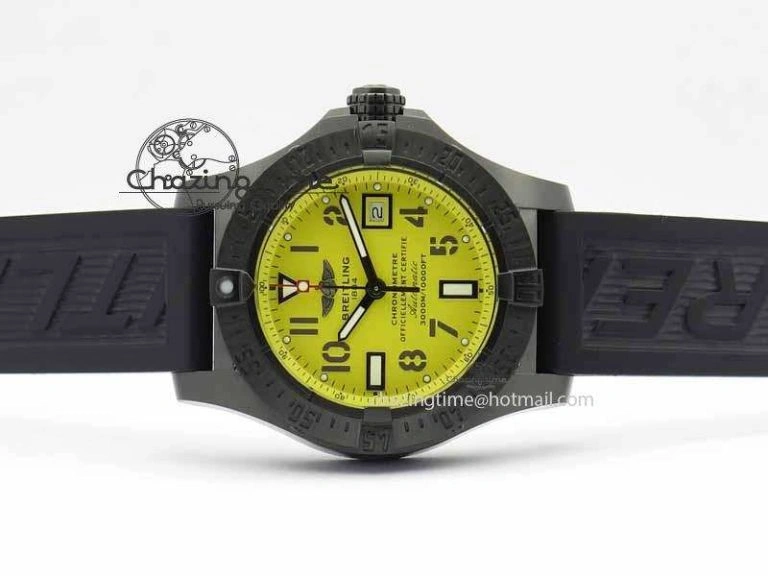 FashionForward Avenger Seawolf DLC HF 1:1 Best Edition Yellow Dial On Black Rubber Strap A25J 5744
