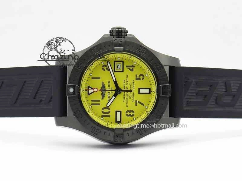 FashionForward Avenger Seawolf DLC HF 1:1 Best Edition Yellow Dial On Black Rubber Strap A25J 5744