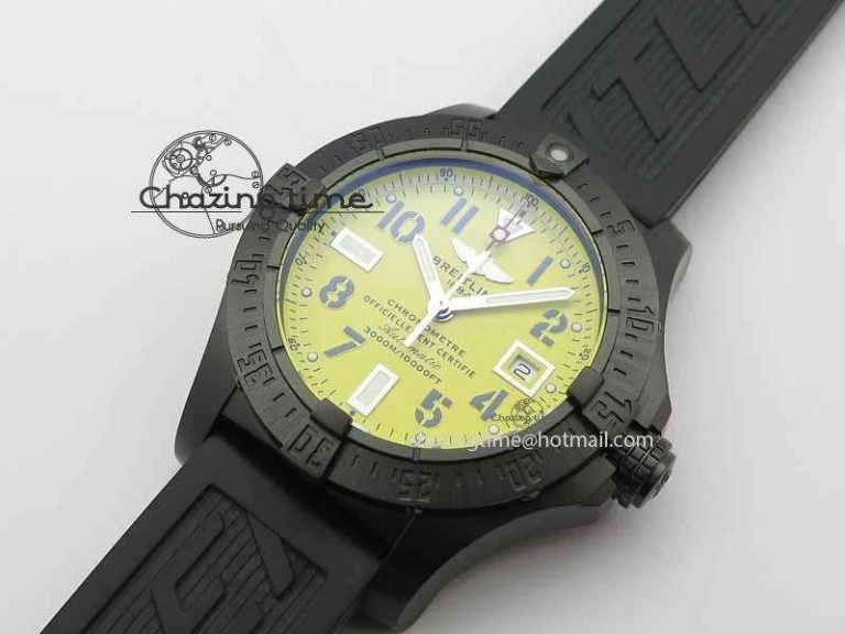 FashionForward Avenger Seawolf DLC HF 1:1 Best Edition Yellow Dial On Black Rubber Strap A25J 5744